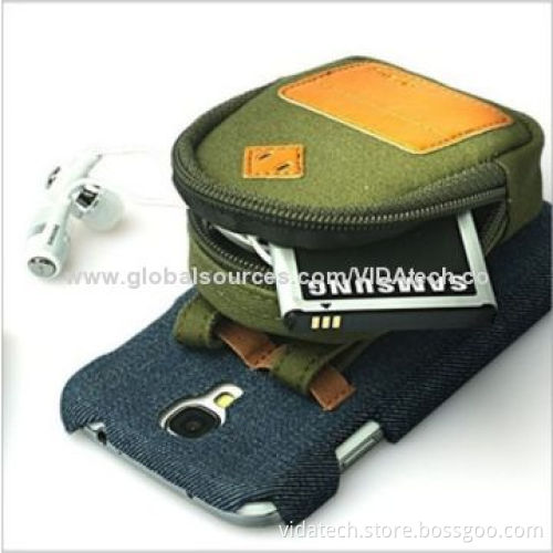 Leather skin case for iPhone 5 w/purse for key battery spare part free manufacture, OEM/ODM service